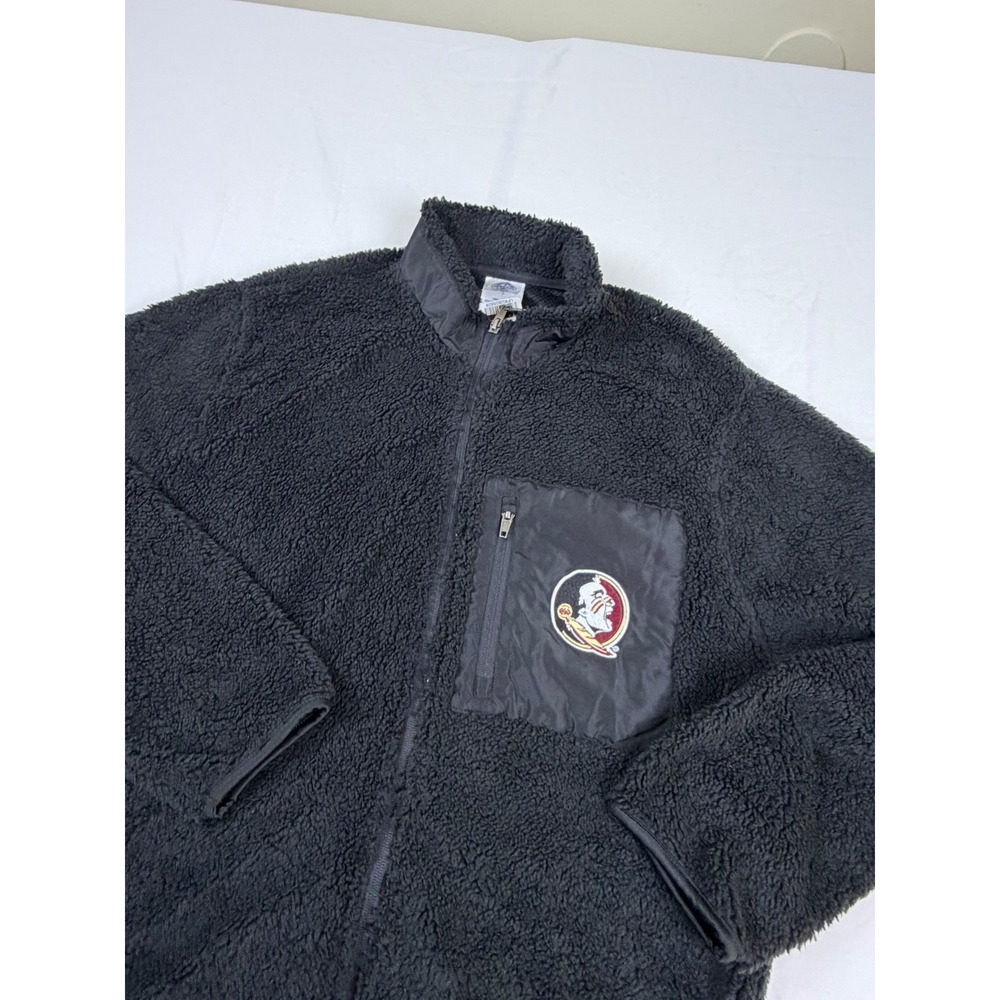 Florida State Seminoles FSU x Rivalry Threads Jacket Mens L Black Sherpa Fleece